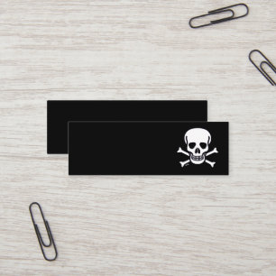 Totenkopf und Knochen schwarz Mini-Geschäftskarte Mini Visitenkarte