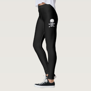 Totenkopf und Knochen schwarze Leggings