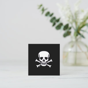 Totenkopf und Knochen schwarze quadratische Visite Visitenkarte
