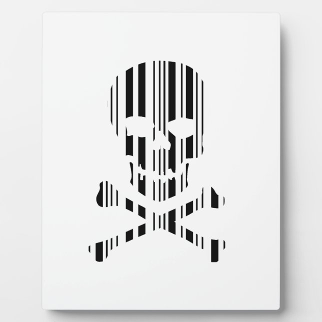 TOTENKOPF UND KREUZBEINE BAR CODE Gift Barcode Fotoplatte (Vorderseite)