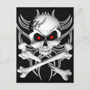 Totenkopf und Kreuze Postkarte
