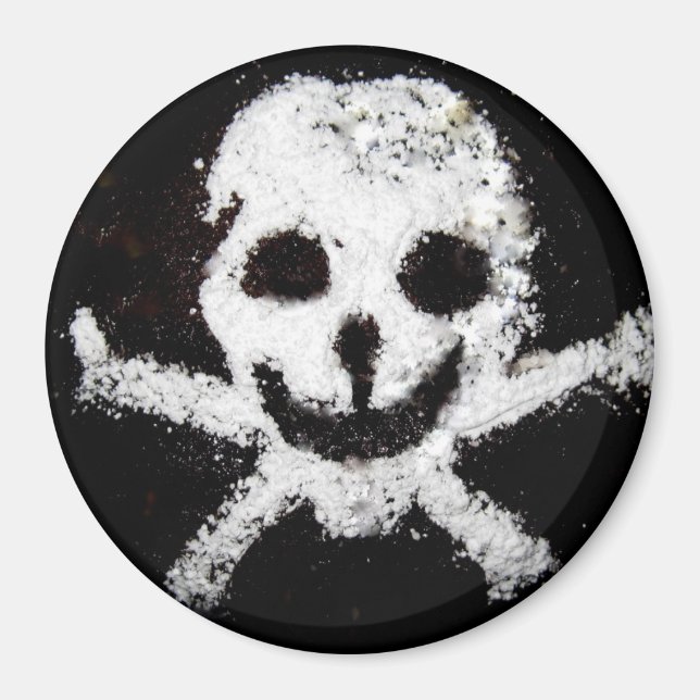 Totenkopf und Kreuzknochen Magnet (Vorne)