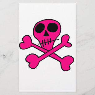 Totenkopf- und Kreuzknochen-Muster Briefpapier