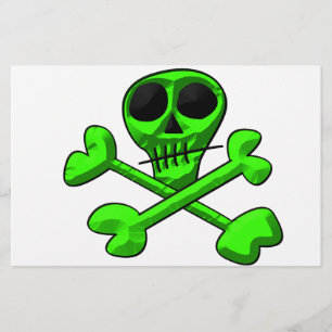 Totenkopf- und Kreuzknochen-Muster Briefpapier