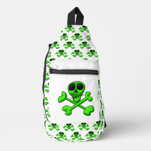 Totenkopf- und Kreuzknochen-Muster Crossbody Bag