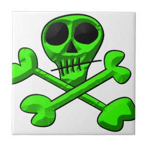 Totenkopf- und Kreuzknochen-Muster Fliese