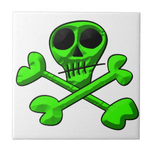 Totenkopf- und Kreuzknochen-Muster Fliese