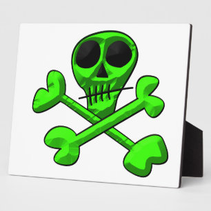Totenkopf- und Kreuzknochen-Muster Fotoplatte