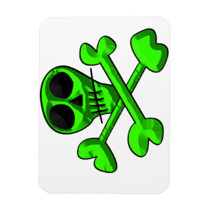 Totenkopf- und Kreuzknochen-Muster Magnet