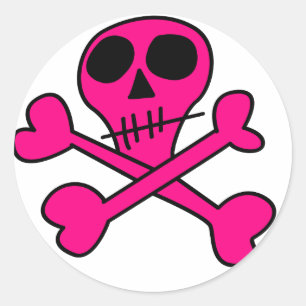 Totenkopf- und Kreuzknochen-Muster Runder Aufkleber