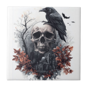 Totenkopf- und Rabenprophezeiung Fliese