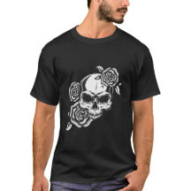 Totenkopf und Rosen T-Shirt