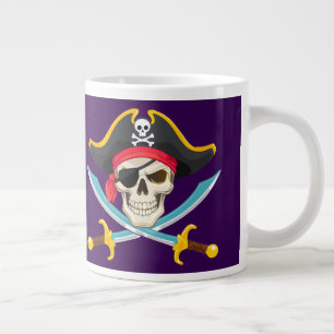 Totenkopf und Säbel Jumbo-Tasse
