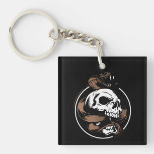Totenkopf und Schlangendesign: Schicksalsgriff Schlüsselanhänger
