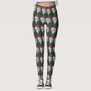 TOTENKOPF WEIHNACHTEN, SKELETT HUMOR LEGGINGS