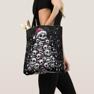 Totenkopf-Weihnachtsbaum-Pyjama-Skelett-Santa-Hut