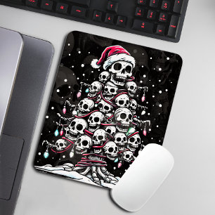 Totenkopf-Weihnachtsbaum-Pyjama-Skelett-Santa-Hut Mousepad