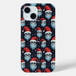 Totenkopf-Weihnachtsmann-Gothik-Weihnachten-Blauer Case-Mate iPhone Hülle