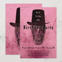 Totenkopf-Zylinder Vintage Rosa RIP Ihren 20ern