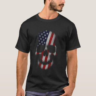 Totenköpfe 4. Juli Amerika USA-Flagge Halloween Mä T-Shirt