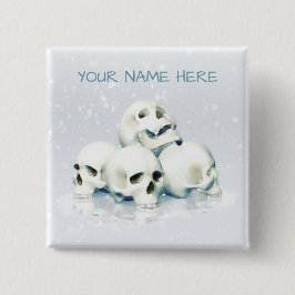 Totenköpfe im Schnee. Personalisiert Button