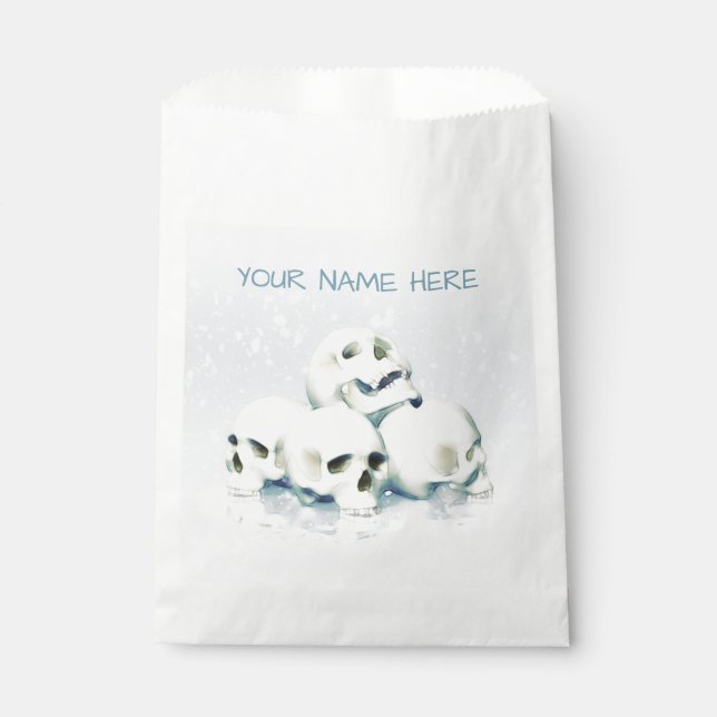 Totenköpfe im Schnee. Personalisiert Geschenktütchen (Vorderseite)