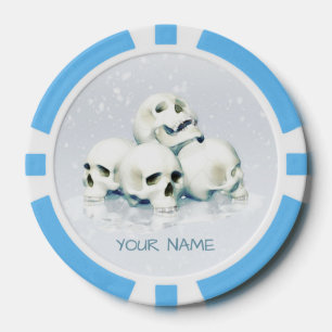 Totenköpfe im Schnee. Personalisiert Pokerchips