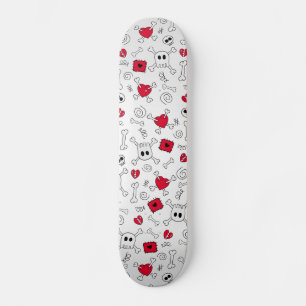 Totenköpfe, Knochen und gebrochene Herzen Skateboard