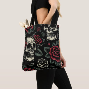 Totenköpfe & Rote Rosen Gothic Floral