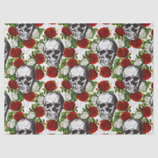 Totenköpfe und Rosen Seidenpapier