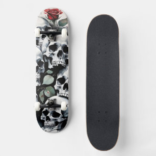 Totenköpfe und Rosen Skateboard