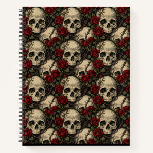 Totenköpfe und wilde Rosen Notizbuch