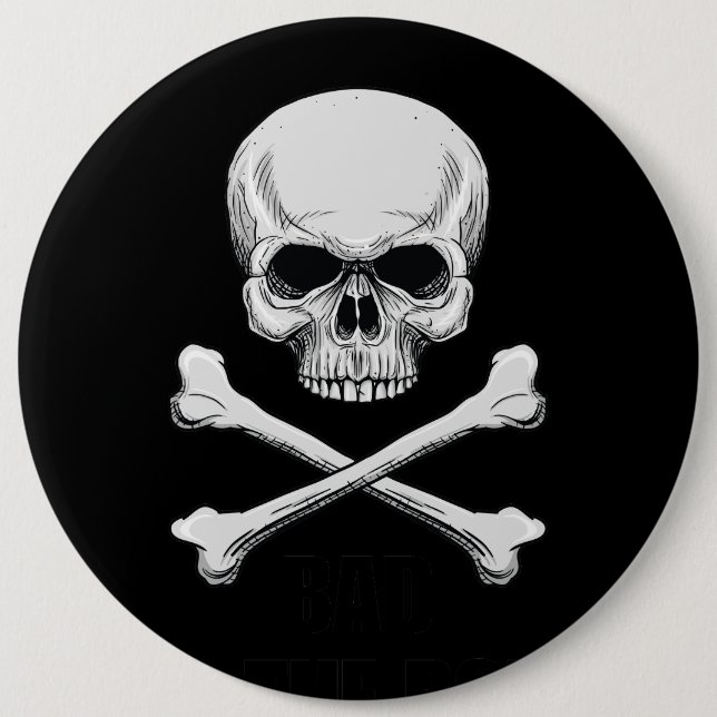 Totenkopfknochen Böse Bis Auf Die Knochen Button (Vorderseite)