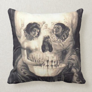 Totenkopfliebe, Vintage viktorianische optische Tä Kissen