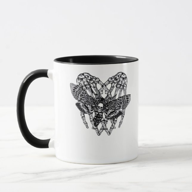 Totenkopfmoth Classic - Skeleton-Handherz Tasse (Links)