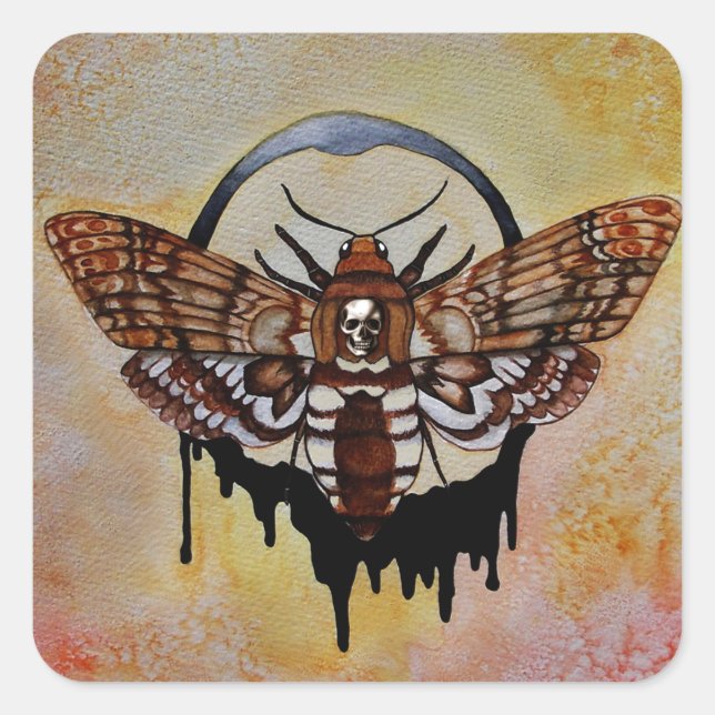 Totenkopfmoth Quadratischer Aufkleber (Vorderseite)
