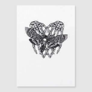 Totenkopfschwärmer Klassischer Skeletthand-Herz-St Magnetkarte