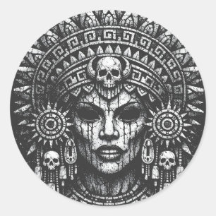 Totenkronenpriesterin — von BurnsInHell Runder Aufkleber