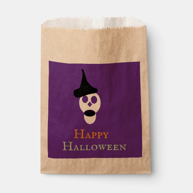 Totenmaske mit Hut Gefallen-Tasche Geschenktütchen (Vorderseite)