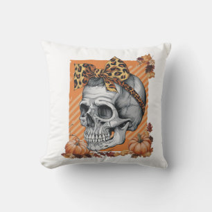 Totenschädel Herbst Bogen Halloween Kissen