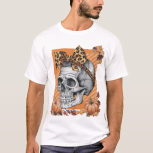 Totenschädel Herbstbogen Halloween T-Shirt