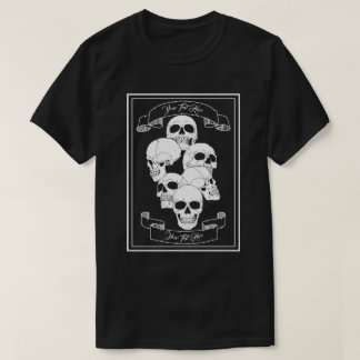 Totenschädel mit Bannern und anpassbarem Text Schw T-Shirt