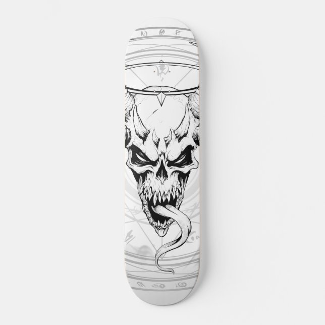 Totenschädel (weiß) skateboard (Vorderseite)