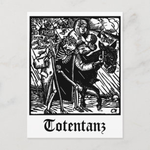 Totentanz Death begleitet eine Postkarte von Mutte