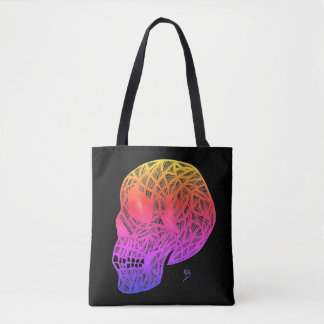 Totentasche mit Sonnenuntergangfarben Totenkopf