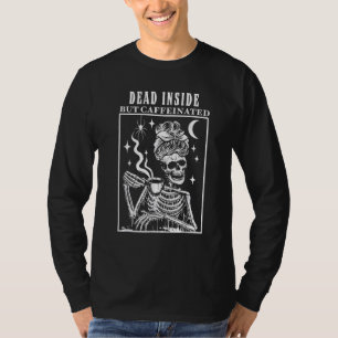 Toter, aber koffeinierter, lustiger Skelettkaffee T-Shirt