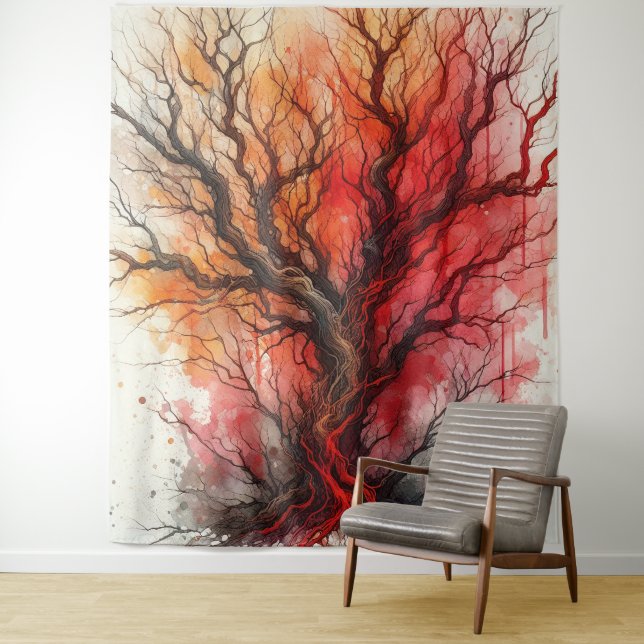 Toter Baum 2 - Wasserfarbe Wandteppich (Beispiel)