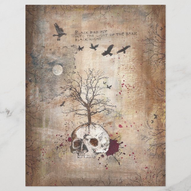 Toter Baum auf dem Schädel dunkler Kunst Flyer (Vorne)