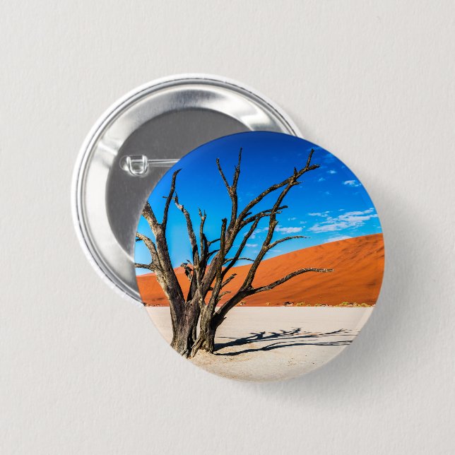Toter Baum in Deadvlei, Namibia Button (Vorne & Hinten)