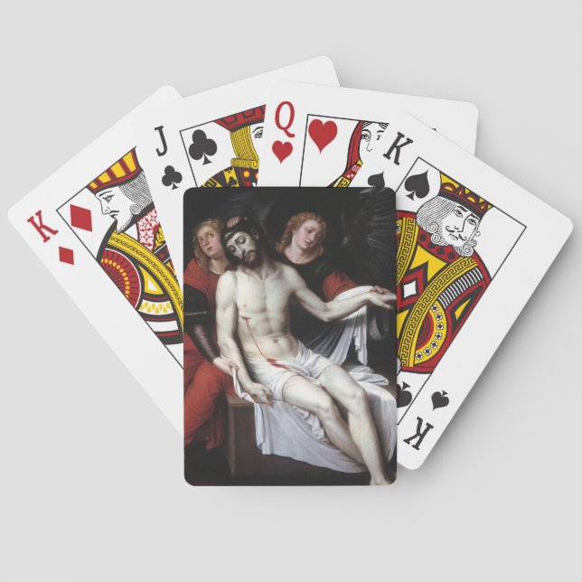 Toter Christus, unterstützt von zwei Engeln (Ribal Spielkarten (Rückseite)
